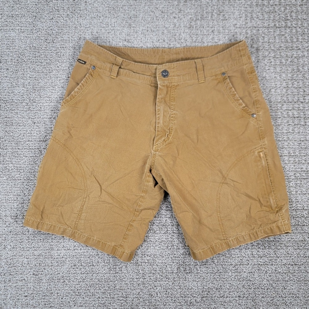 Kuhl Ramblr Mens Khaki Hiking‎ Shorts Size 32 Outdoor Casual Distressed